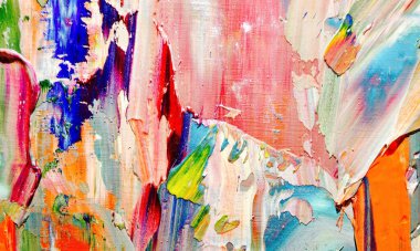Renkli soyut resim arkaplanı. Modern motif görsel sanat. Yağ renkli yoğun bir karışım. Moda el boyama bezi. Moda poster kağıdı için tuval üzerindeki fırça darbelerini boya