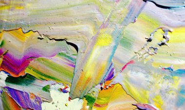 Renkli soyut resim arkaplanı. Modern motif görsel sanat. Yağ renkli yoğun bir karışım. Moda el boyama bezi. Moda poster kağıdı için tuval üzerindeki fırça darbelerini boya