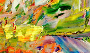 Renkli soyut resim arkaplanı. Modern motif görsel sanat. Yağ renkli yoğun bir karışım. Moda el boyama bezi. Moda poster kağıdı için tuval üzerindeki fırça darbelerini boya