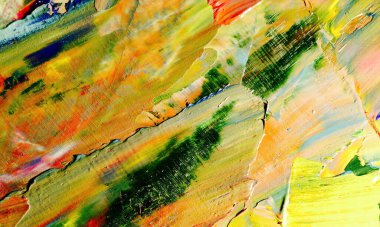 Renkli soyut resim arkaplanı. Modern motif görsel sanat. Yağ renkli yoğun bir karışım. Moda el boyama bezi. Moda poster kağıdı için tuval üzerindeki fırça darbelerini boya