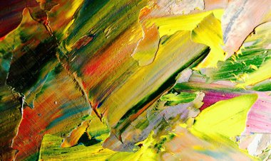 Renkli soyut resim arkaplanı. Modern motif görsel sanat. Yağ renkli yoğun bir karışım. Moda el boyama bezi. Moda poster kağıdı için tuval üzerindeki fırça darbelerini boya