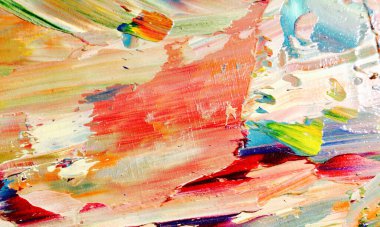 Renkli soyut resim arkaplanı. Modern motif görsel sanat. Yağ renkli yoğun bir karışım. Moda el boyama bezi. Moda poster kağıdı için tuval üzerindeki fırça darbelerini boya