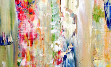 Renkli soyut resim arkaplanı. Modern motif görsel sanat. Yağ renkli yoğun bir karışım. Moda el boyama bezi. Moda poster kağıdı için tuval üzerindeki fırça darbelerini boya