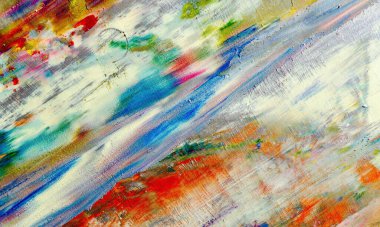 Renkli soyut resim arkaplanı. Modern motif görsel sanat. Yağ renkli yoğun bir karışım. Moda el boyama bezi. Moda poster kağıdı için tuval üzerindeki fırça darbelerini boya