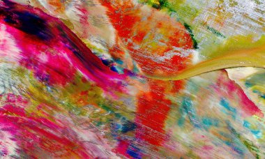 Renkli soyut resim arkaplanı. Modern motif görsel sanat. Yağ renkli yoğun bir karışım. Moda el boyama bezi. Moda poster kağıdı için tuval üzerindeki fırça darbelerini boya