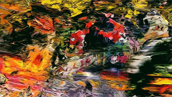 Renkli soyut resim arkaplanı. Modern motif görsel sanat. Yağ renkli yoğun bir karışım. Moda el boyama bezi. Moda poster kağıdı için tuval üzerindeki fırça darbelerini boya