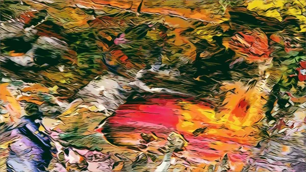 Renkli soyut resim arkaplanı. Modern motif görsel sanat. Yağ renkli yoğun bir karışım. Moda el boyama bezi. Moda poster kağıdı için tuval üzerindeki fırça darbelerini boya