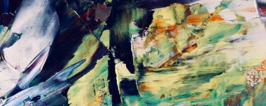 Renkli soyut resim arkaplanı. Modern motif görsel sanat. Yağ renkli yoğun bir karışım. Moda el boyama bezi. Moda poster kağıdı için tuval üzerindeki fırça darbelerini boya