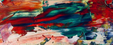 Renkli soyut resim arkaplanı. Modern motif görsel sanat. Yağ renkli yoğun bir karışım. Moda el boyama bezi. Moda poster kağıdı için tuval üzerindeki fırça darbelerini boya