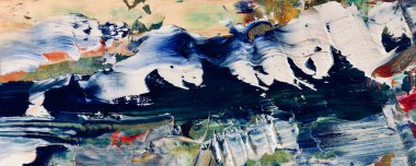 Renkli soyut resim arkaplanı. Modern motif görsel sanat. Yağ renkli yoğun bir karışım. Moda el boyama bezi. Moda poster kağıdı için tuval üzerindeki fırça darbelerini boya