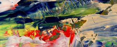 Renkli soyut resim arkaplanı. Modern motif görsel sanat. Yağ renkli yoğun bir karışım. Moda el boyama bezi. Moda poster kağıdı için tuval üzerindeki fırça darbelerini boya