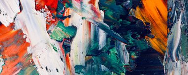 Renkli soyut resim arkaplanı. Modern motif görsel sanat. Yağ renkli yoğun bir karışım. Moda el boyama bezi. Moda poster kağıdı için tuval üzerindeki fırça darbelerini boya