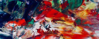 Renkli soyut resim arkaplanı. Modern motif görsel sanat. Yağ renkli yoğun bir karışım. Moda el boyama bezi. Moda poster kağıdı için tuval üzerindeki fırça darbelerini boya