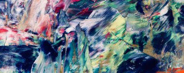 Renkli soyut resim arkaplanı. Modern motif görsel sanat. Yağ renkli yoğun bir karışım. Moda el boyama bezi. Moda poster kağıdı için tuval üzerindeki fırça darbelerini boya