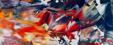 Renkli soyut resim arkaplanı. Modern motif görsel sanat. Yağ renkli yoğun bir karışım. Moda el boyama bezi. Moda poster kağıdı için tuval üzerindeki fırça darbelerini boya