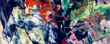 Renkli soyut resim arkaplanı. Modern motif görsel sanat. Yağ renkli yoğun bir karışım. Moda el boyama bezi. Moda poster kağıdı için tuval üzerindeki fırça darbelerini boya