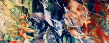 Renkli soyut resim arkaplanı. Modern motif görsel sanat. Yağ renkli yoğun bir karışım. Moda el boyama bezi. Moda poster kağıdı için tuval üzerindeki fırça darbelerini boya