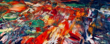 Renkli soyut resim arkaplanı. Modern motif görsel sanat. Yağ renkli yoğun bir karışım. Moda el boyama bezi. Moda poster kağıdı için tuval üzerindeki fırça darbelerini boya