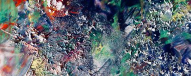 Renkli soyut resim arkaplanı. Modern motif görsel sanat. Yağ renkli yoğun bir karışım. Moda el boyama bezi. Moda poster kağıdı için tuval üzerindeki fırça darbelerini boya