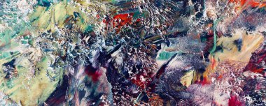 Renkli soyut resim arkaplanı. Modern motif görsel sanat. Yağ renkli yoğun bir karışım. Moda el boyama bezi. Moda poster kağıdı için tuval üzerindeki fırça darbelerini boya