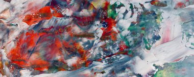 Renkli soyut resim arkaplanı. Modern motif görsel sanat. Yağ renkli yoğun bir karışım. Moda el boyama bezi. Moda poster kağıdı için tuval üzerindeki fırça darbelerini boya