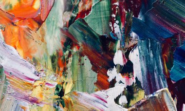 Renkli soyut resim arkaplanı. Modern motif görsel sanat. Yağ renkli yoğun bir karışım. Moda el boyama bezi. Moda poster kağıdı için tuval üzerindeki fırça darbelerini boya