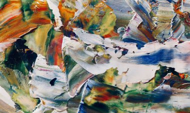 Renkli soyut resim arkaplanı. Modern motif görsel sanat. Yağ renkli yoğun bir karışım. Moda el boyama bezi. Moda poster kağıdı için tuval üzerindeki fırça darbelerini boya