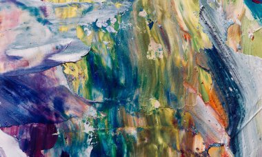 Renkli soyut resim arkaplanı. Modern motif görsel sanat. Yağ renkli yoğun bir karışım. Moda el boyama bezi. Moda poster kağıdı için tuval üzerindeki fırça darbelerini boya