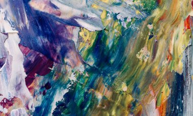 Renkli soyut resim arkaplanı. Modern motif görsel sanat. Yağ renkli yoğun bir karışım. Moda el boyama bezi. Moda poster kağıdı için tuval üzerindeki fırça darbelerini boya