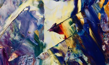 Renkli soyut resim arkaplanı. Modern motif görsel sanat. Yağ renkli yoğun bir karışım. Moda el boyama bezi. Moda poster kağıdı için tuval üzerindeki fırça darbelerini boya