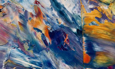 Renkli soyut resim arkaplanı. Modern motif görsel sanat. Yağ renkli yoğun bir karışım. Moda el boyama bezi. Moda poster kağıdı için tuval üzerindeki fırça darbelerini boya