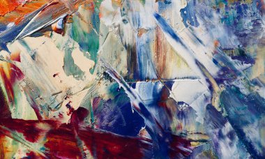 Renkli soyut resim arkaplanı. Modern motif görsel sanat. Yağ renkli yoğun bir karışım. Moda el boyama bezi. Moda poster kağıdı için tuval üzerindeki fırça darbelerini boya