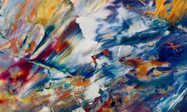 Renkli soyut resim arkaplanı. Modern motif görsel sanat. Yağ renkli yoğun bir karışım. Moda el boyama bezi. Moda poster kağıdı için tuval üzerindeki fırça darbelerini boya