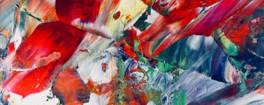 Renkli soyut resim arkaplanı. Modern motif görsel sanat. Yağ renkli yoğun bir karışım. Moda el boyama bezi. Moda poster kağıdı için tuval üzerindeki fırça darbelerini boya