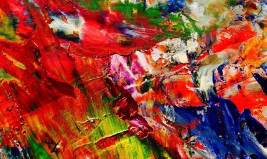 Renkli soyut resim arkaplanı. Modern motif görsel sanat. Yağ renkli yoğun bir karışım. Moda el boyama bezi. Moda poster kağıdı için tuval üzerindeki fırça darbelerini boya