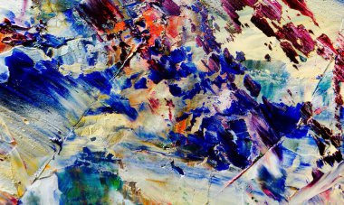 Renkli soyut resim arkaplanı. Modern motif görsel sanat. Yağ renkli yoğun bir karışım. Moda el boyama bezi. Moda poster kağıdı için tuval üzerindeki fırça darbelerini boya
