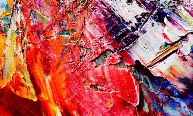 Renkli soyut resim arkaplanı. Modern motif görsel sanat. Yağ renkli yoğun bir karışım. Moda el boyama bezi. Moda poster kağıdı için tuval üzerindeki fırça darbelerini boya