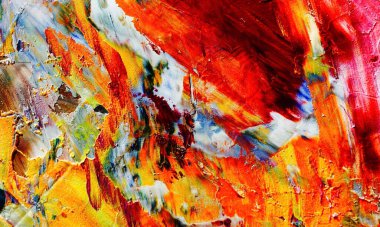 Renkli soyut resim arkaplanı. Modern motif görsel sanat. Yağ renkli yoğun bir karışım. Moda el boyama bezi. Moda poster kağıdı için tuval üzerindeki fırça darbelerini boya