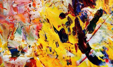 Renkli soyut resim arkaplanı. Modern motif görsel sanat. Yağ renkli yoğun bir karışım. Moda el boyama bezi. Moda poster kağıdı için tuval üzerindeki fırça darbelerini boya