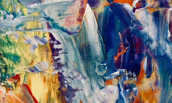 Renkli soyut resim arkaplanı. Modern motif görsel sanat. Yağ renkli yoğun bir karışım. Moda el boyama bezi. Moda poster kağıdı için tuval üzerindeki fırça darbelerini boya