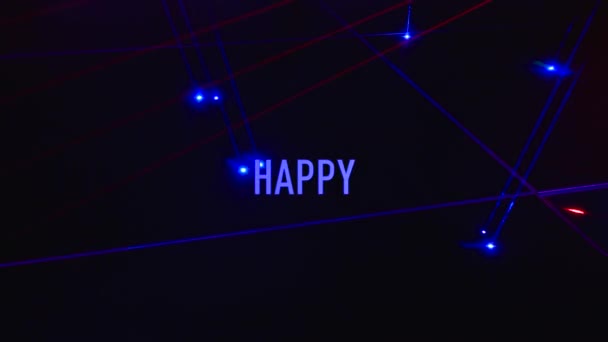 Happy Birthday Text Color Light Background — Stock Video