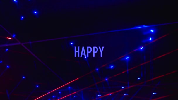 Happy Birthday Text Farbe Licht Hintergrund — Stockvideo