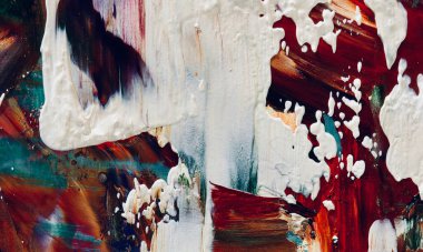 Renkli soyut resim arkaplanı. Modern motif görsel sanat. Yağ renkli yoğun bir karışım. Moda el boyama bezi. Moda poster kağıdı için tuval üzerindeki fırça darbelerini boya