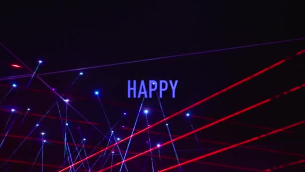 Šťastný Birthday Text Pozadí Barevného Světla — Stock video