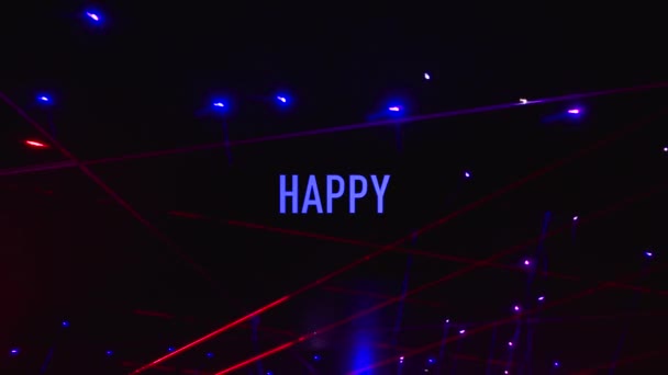Happy Birthday Text Color Light Background — Stock Video