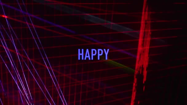 Feliz Cumpleaño Texto Color Fondo Luz — Vídeo de stock