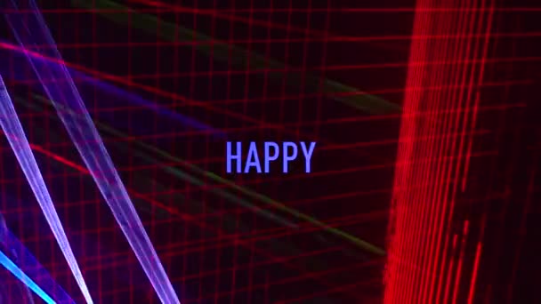 Happy Birthday Text Color Light Background — Stock Video