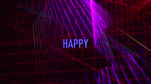 Feliz Cumpleaño Texto Color Fondo Luz — Vídeo de stock