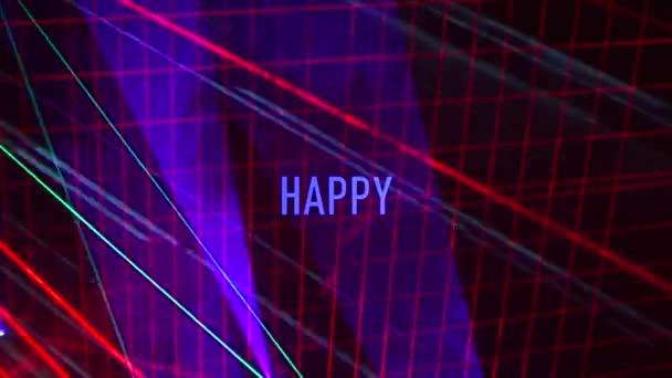 Šťastný Birthday Text Pozadí Barevného Světla — Stock video