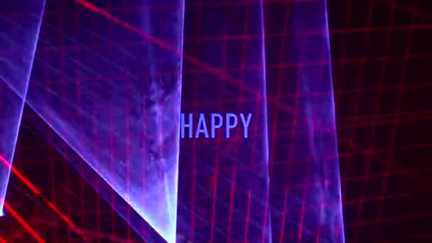 Feliz Cumpleaño Texto Color Fondo Luz — Vídeo de stock